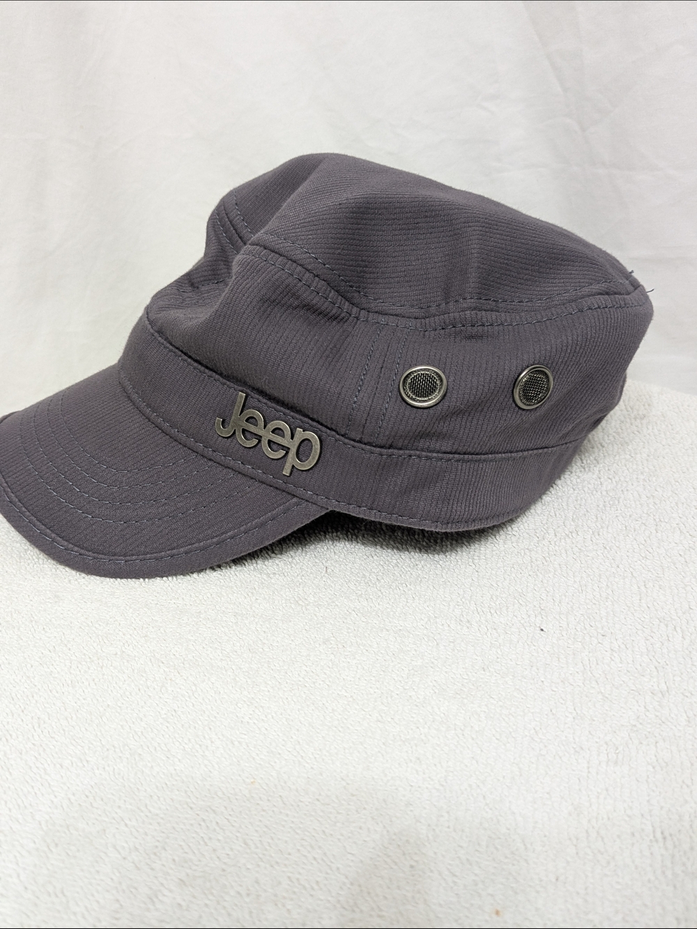 Jeep Charcoal Military Cadet Cap with Metal Logo